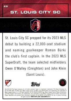 2023 Topps MLS - Orange Foil #28 St. Louis City SC Back