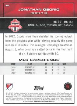 2023 Topps MLS - Gold FoilFractor #35 Jonathan Osorio Back