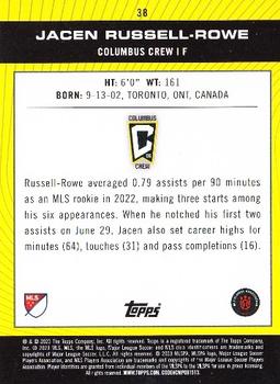 2023 Topps MLS - Gold FoilFractor #38 Jacen Russell-Rowe Back