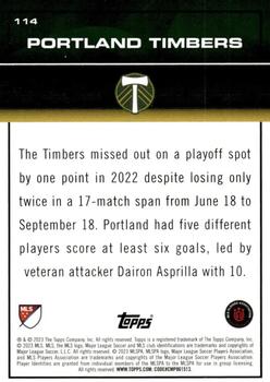 2023 Topps MLS - Gold FoilFractor #114 Portland Timbers Back