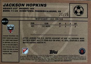 2023 Topps MLS - 1983 Topps Futbol Orange #83T-11 Jackson Hopkins Back