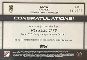 2023 Topps MLS - MLS Relics Blue #R-LD Luis Díaz Back