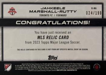 2023 Topps MLS - MLS Relics Blue #R-MA Jahkeele Marshall-Rutty Back