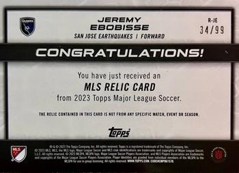 2023 Topps MLS - MLS Relics Green #R-JE Jeremy Ebobisse Back