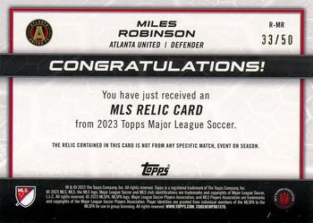2023 Topps MLS - MLS Relics Gold #R-MR Miles Robinson Back