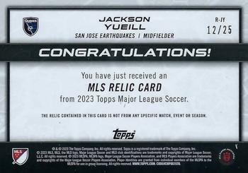 2023 Topps MLS - MLS Relics Orange #R-JY Jackson Yueill Back