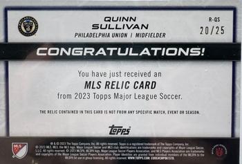 2023 Topps MLS - MLS Relics Orange #R-QS Quinn Sullivan Back