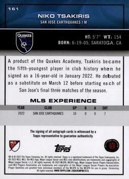 2023 Topps MLS - Base Autographs Blue Foil #161 Niko Tsakiris Back