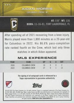 2023 Topps MLS - Base Autographs Blue Foil #171 Aidan Morris Back
