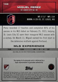 2023 Topps MLS - Base Autographs Red Foil #102 Miguel Perez Back