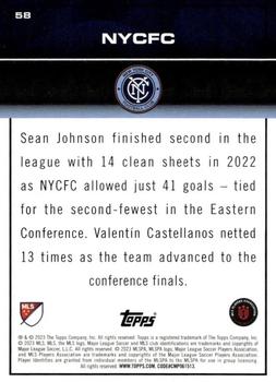2023 Topps MLS - Icy Blue Foil #58 NYCFC Back