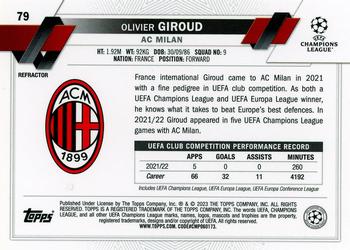 2022-23 Topps Chrome UEFA Club Competitions - Refractor #79 Olivier Giroud Back