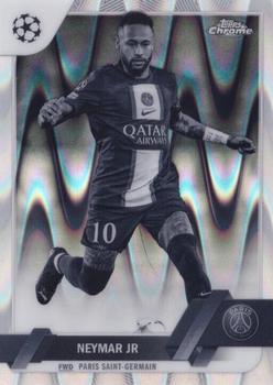 2022-23 Topps Chrome UEFA Club Competitions - Black & White Ray Wave Refractor #10 Neymar Jr Front