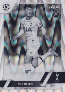 2022-23 Topps Chrome UEFA Club Competitions - Black & White Ray Wave Refractor #129 Alfie Devine Front