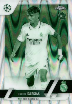 2022-23 Topps Chrome UEFA Club Competitions - Night Vision Ray Wave Refractor #114 Bruno Iglesias Front