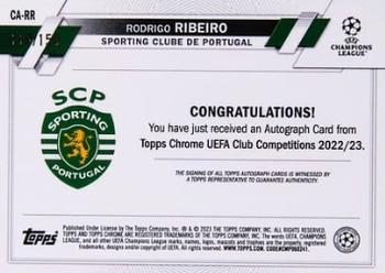 2022-23 Topps Chrome UEFA Club Competitions - Chrome Autographs Blue #CA-RR Rodrigo Ribeiro Back
