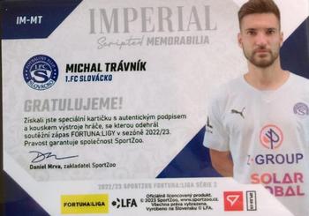 2022-23 SportZoo Fortuna:Liga - Imperial Scripted Memorabilia #IM-MT Michal Travnik Back