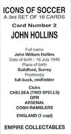 2023 Empire Collectables Icons of Soccer (Set 3) #2 John Hollins Back