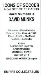 2023 Empire Collectables Icons of Soccer (Set 3) #4 David Munks Back