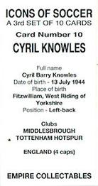 2023 Empire Collectables Icons of Soccer (Set 3) #10 Cyril Knowles Back