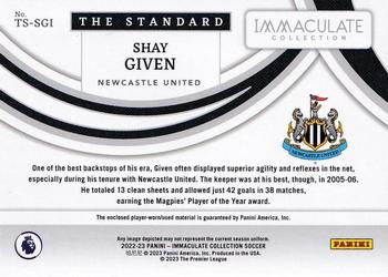 2022-23 Panini Immaculate Collection - The Standard Gold #TS-SGI Shay Given Back