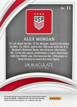 2022-23 Panini Immaculate Collection - Milestones Ruby #11 Alex Morgan Back