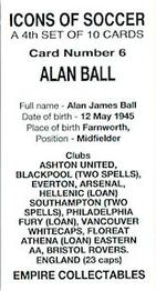 2023 Empire Collectables Icons of Soccer (Set 4) #6 Alan Ball Back