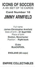2023 Empire Collectables Icons of Soccer (Set 4) #10 Jimmy Armfield Back