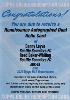 2022 Topps Renaissance MLS - Redemptions #NNO Danny Leyva / Reed Baker-Whiting Front
