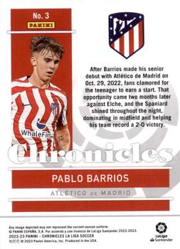 2022-23 Panini Chronicles - Chronicles La Liga #3 Pablo Barrios Back