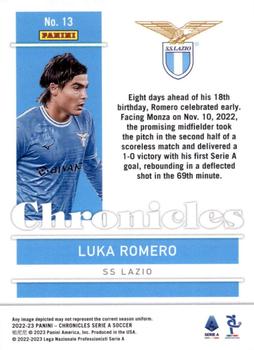 2022-23 Panini Chronicles - Chronicles Serie A #13 Luka Romero Back