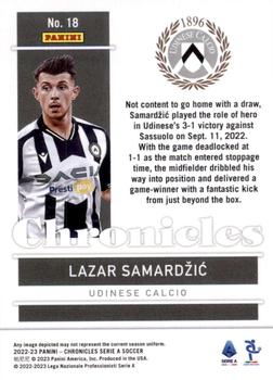 2022-23 Panini Chronicles - Chronicles Serie A #18 Lazar Samardzic Back