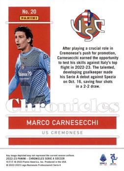 2022-23 Panini Chronicles - Chronicles Serie A #20 Marco Carnesecchi Back