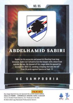 2022-23 Panini Chronicles - Origins Serie A Silver #95 Abdelhamid Sabiri Back