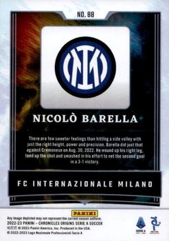 2022-23 Panini Chronicles - Origins Serie A Blue #88 Nicolo Barella Back