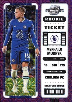 2022-23 Panini Chronicles - Contenders Optic Rookie Ticket Premier League Purple Mojo #296 Mykhailo Mudryk Front