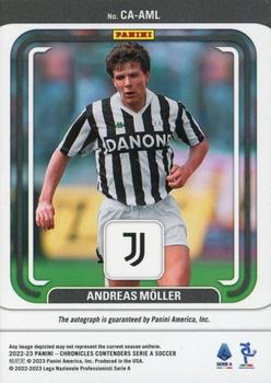 2022-23 Panini Chronicles - Contenders Autographs Serie A Silver #CA-AM Andreas Moller Back