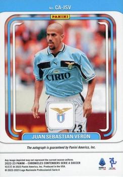 2022-23 Panini Chronicles - Contenders Autographs Serie A Silver #CA-JSV Juan Sebastian Veron Back