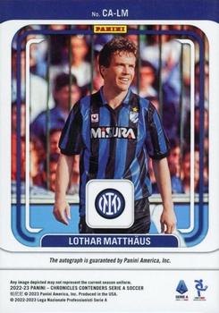 2022-23 Panini Chronicles - Contenders Autographs Serie A Silver #CA-LM Lothar Matthaus Back