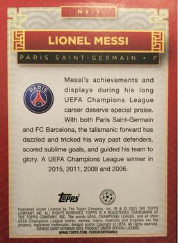 2022-23 Topps UEFA Club Competitions Jade Edition - Chinese New Year Insert #NY-1 Lionel Messi Back