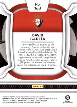 2022-23 Panini Chronicles - Certified La Liga #128 David Garcia Back