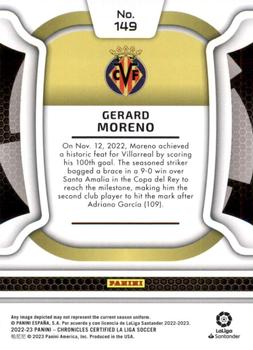 2022-23 Panini Chronicles - Certified La Liga #149 Gerard Moreno Back