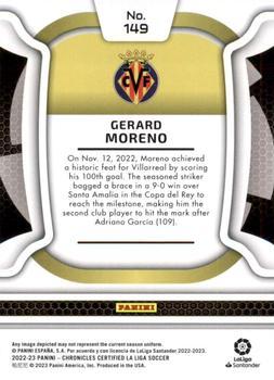 2022-23 Panini Chronicles - Certified La Liga Blue Astro #149 Gerard Moreno Back
