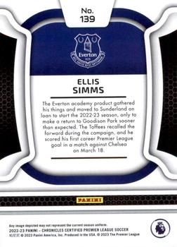 2022-23 Panini Chronicles - Certified Premier League #139 Ellis Simms Back