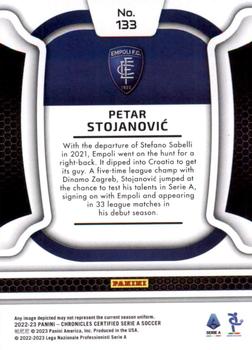 2022-23 Panini Chronicles - Certified Serie A #133 Petar Stojanovic Back