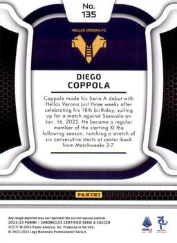 2022-23 Panini Chronicles - Certified Serie A #135 Diego Coppola Back