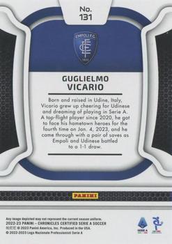2022-23 Panini Chronicles - Certified Serie A Mirror Blue #131 Guglielmo Vicario Back