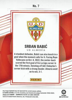 2022-23 Donruss Elite LaLiga Santander #7 Srdan Babic Back
