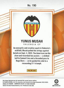 2022-23 Donruss Elite LaLiga Santander #190 Yunus Musah Back