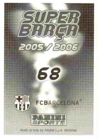 2005-06 Panini Super Barça #68 ¡Imparable! Back